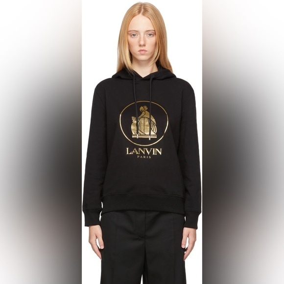 Lanvin Tops - 🎀 NWT LANVIN 100% cotton black mother & child pull over hoodie small